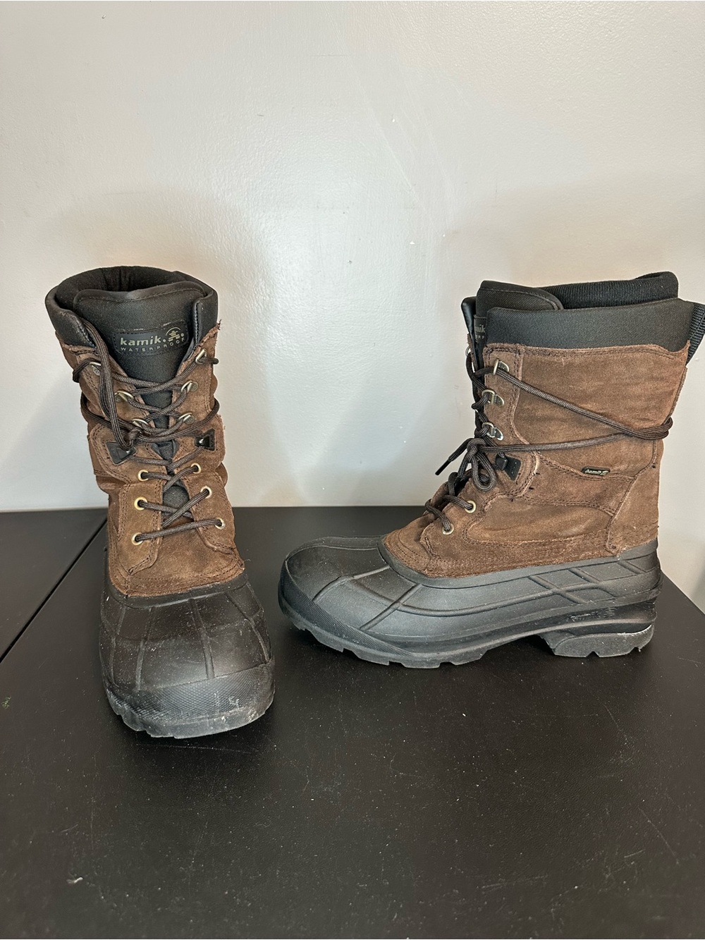Kamik Men's Brown and Black Waterproof Snow Boots